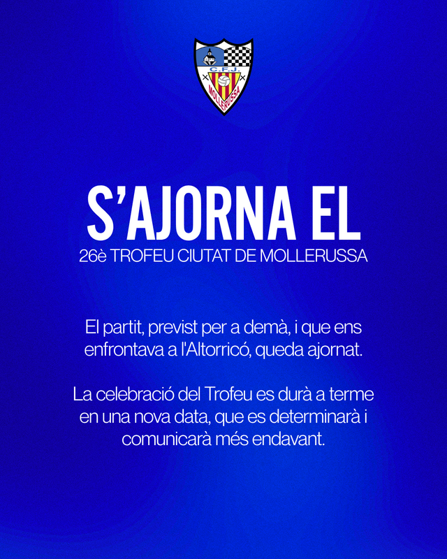 S'ajorna el 26è Trofeu Ciutat de Mollerussa