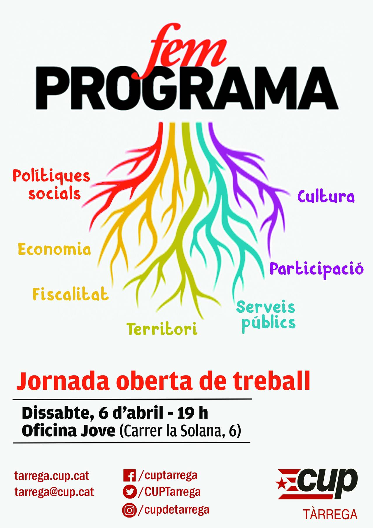 La CUP de Tàrrega definirà el programa electoral en una jornada de treball