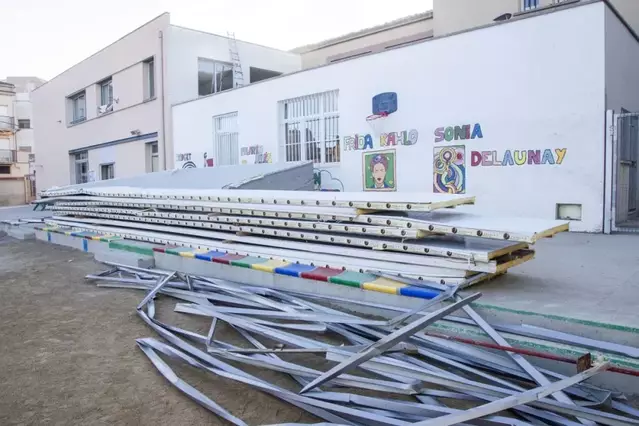 L’escola d’Anglesola reprèn les classes sense accés al pati després del temporal