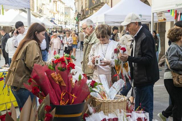 Multitudinària diada de Sant Jordi a Tàrrega