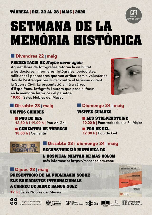 Tàrrega estrenarà demà un nou cicle de memòria