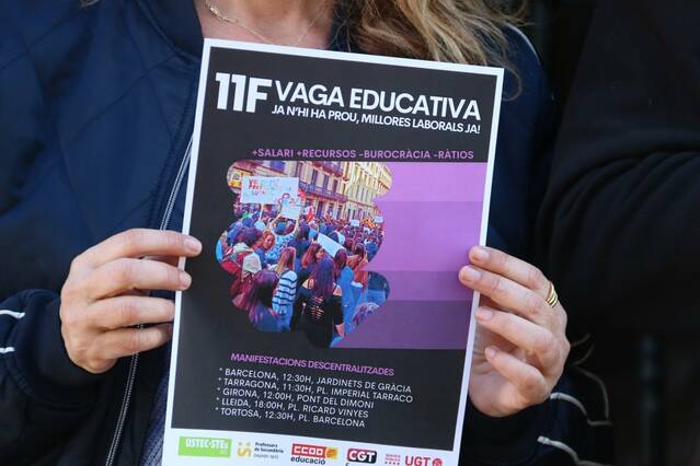 Els sindicats educatius anuncien una setmana de vagues del 16 al 20 de març