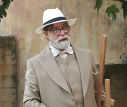 Passejant amb Santiago Rusiñol, diumenge a Balaguer