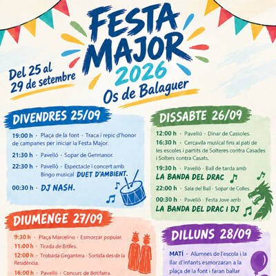 Traca i repic donen una sorollosa benvinguda a la Festa Major d'Os de Balaguer