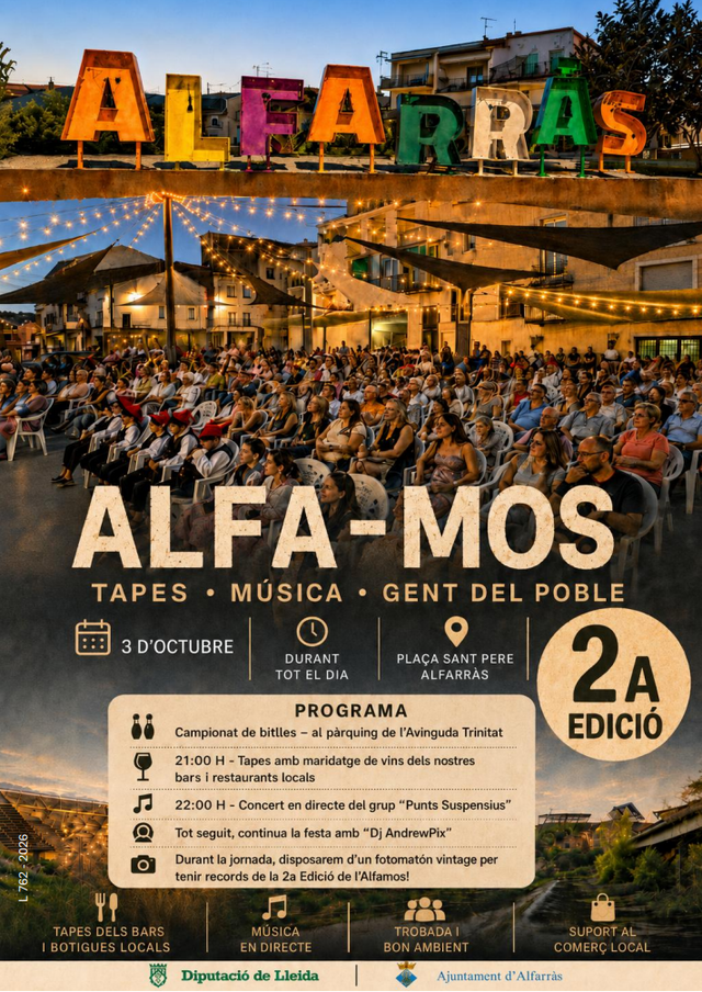 Alfarràs celebra la segona edició d’Alfa-Mos el 3 d’octubre
