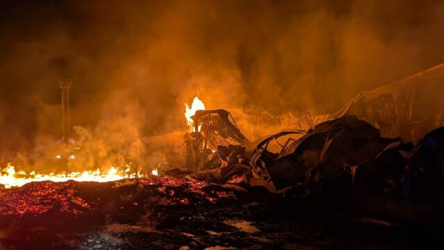 Incendi en una empresa hortofructícola a Alguaire