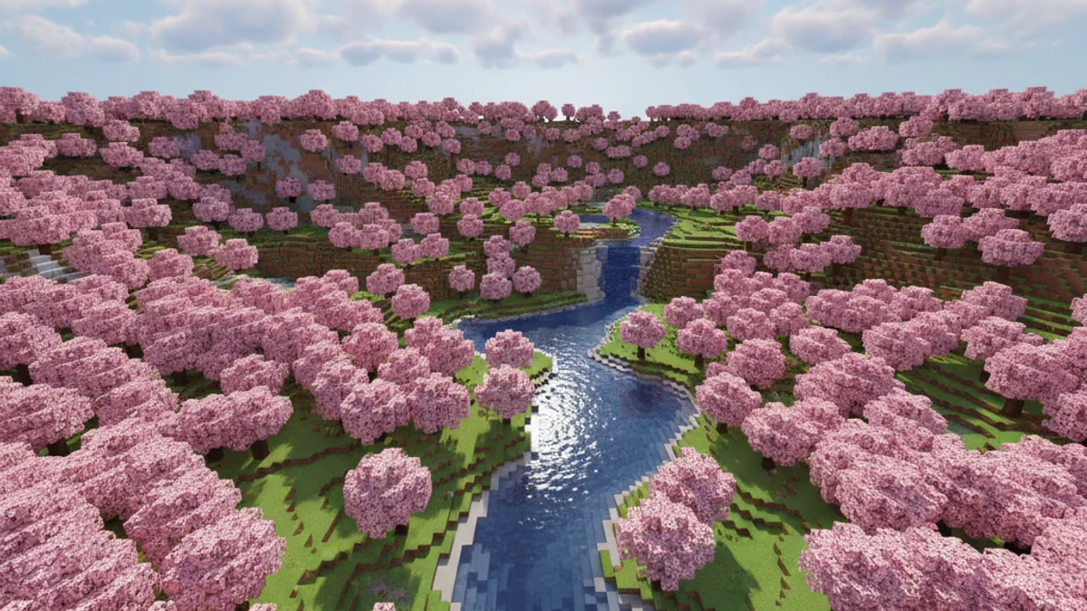 La floració d’Aitona es converteix per un dia en un videojoc de ‘Minecraft’