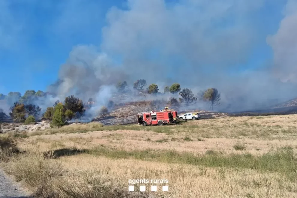 Un incendi obliga a confinar un nucli d’Alfarràs