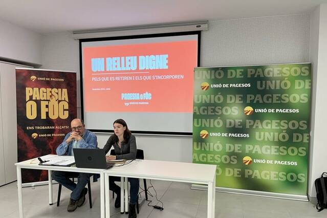 Unió de Pagesos reclama mesures per la falta de relleu generacional