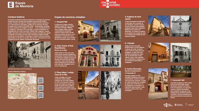 Descobreix la ruta dels Espais de Memòria al nucli antic d'Arbeca
