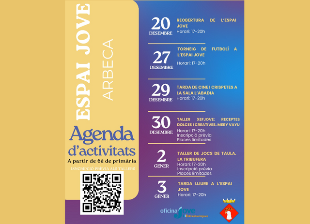 Inscripció d'Activitats Espai Jove