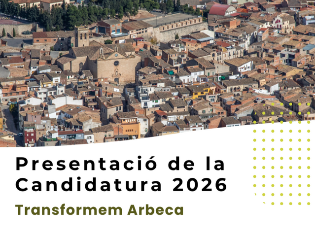 L'Ajuntament d'Arbeca presenta la candidatura al Pla de Barris i Viles 2026