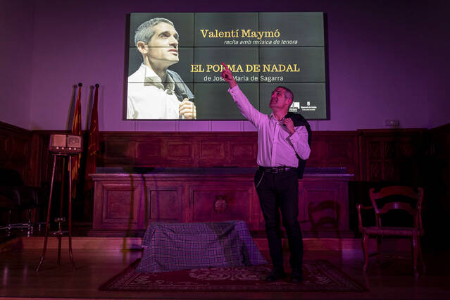 Valentí Maymó posa veu i música de tenora a ‘El Poema de Nadal’ de Sagarra dins del ‘Nadal a l’IEI25’